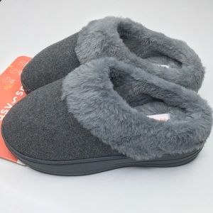 Easy Spirit Ultra Lightweight Faux Fur Slippers Indoor/outdoor Gray Size S 5-6